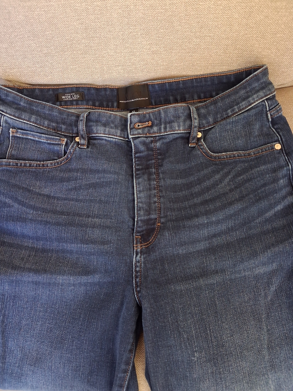 White House Black Market High-Rise Wide Leg Jeans Blue Waist Size 12